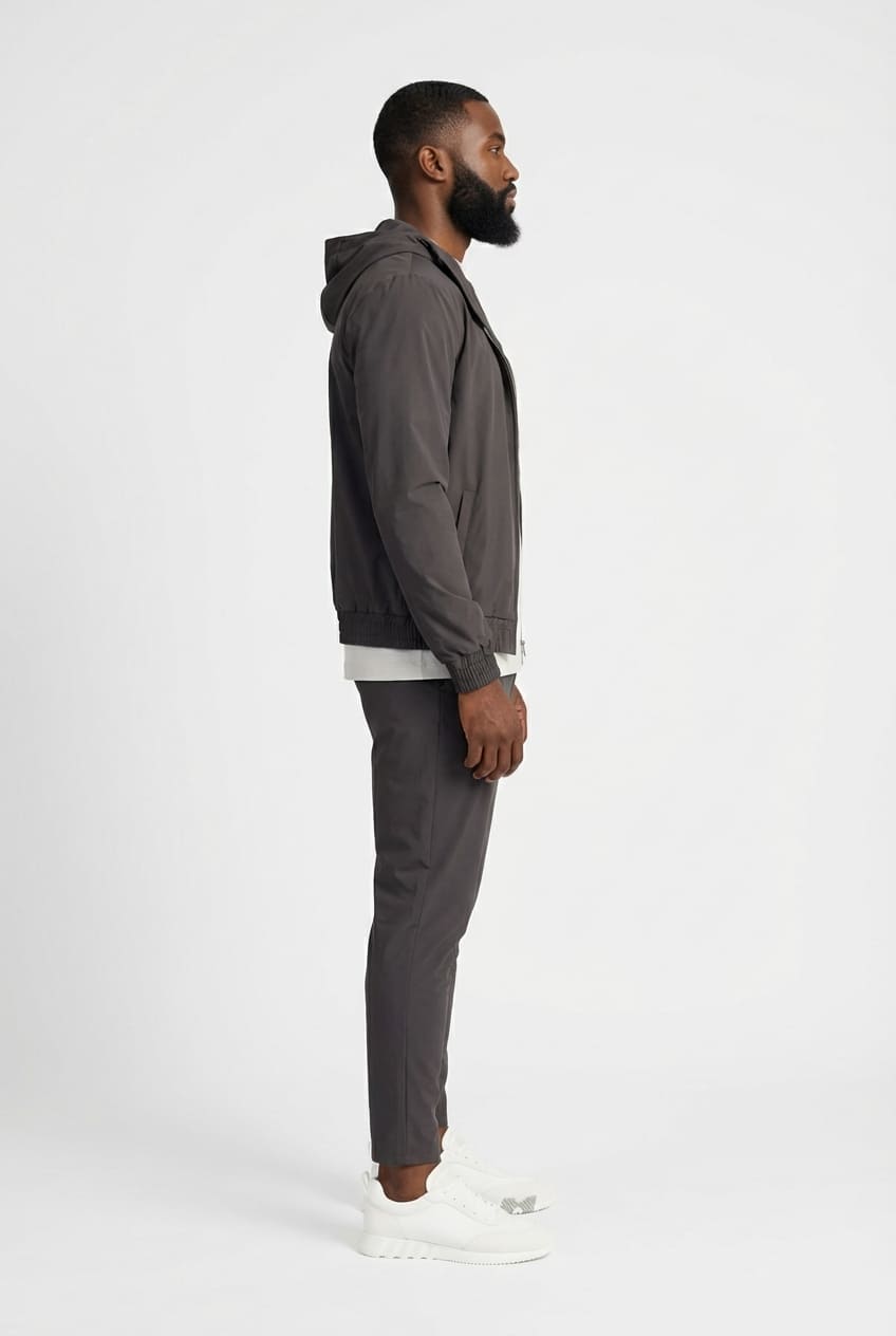 COMOCLO Ensemble Signature Gris Foncé Capuche