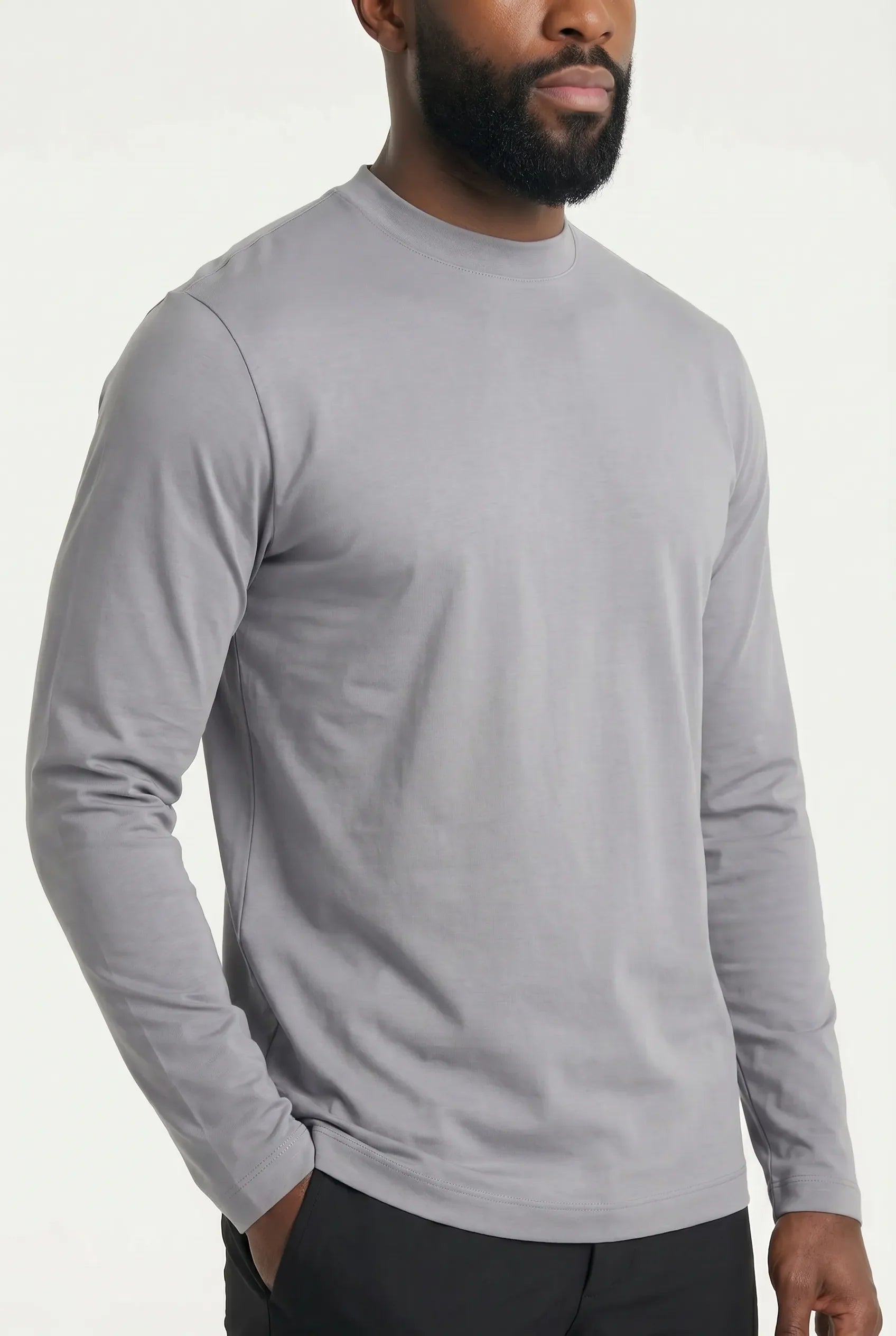 COMOCLO Shirt ML Luxe Gris Perle — Vêtement homme luxe Gris | comoclo.com