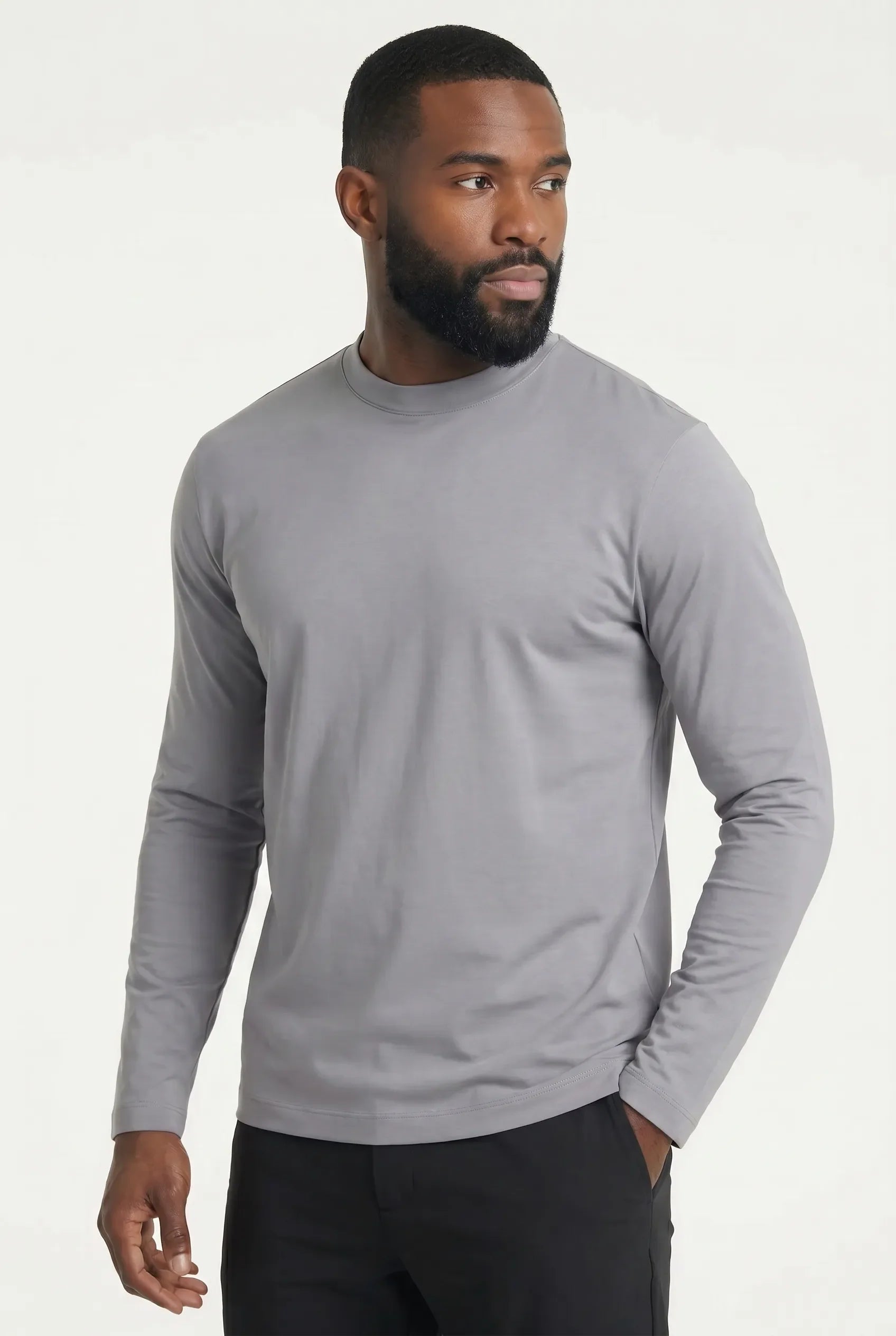 COMOCLO Shirt ML Luxe Gris Perle — Vêtement homme luxe Gris | comoclo.com