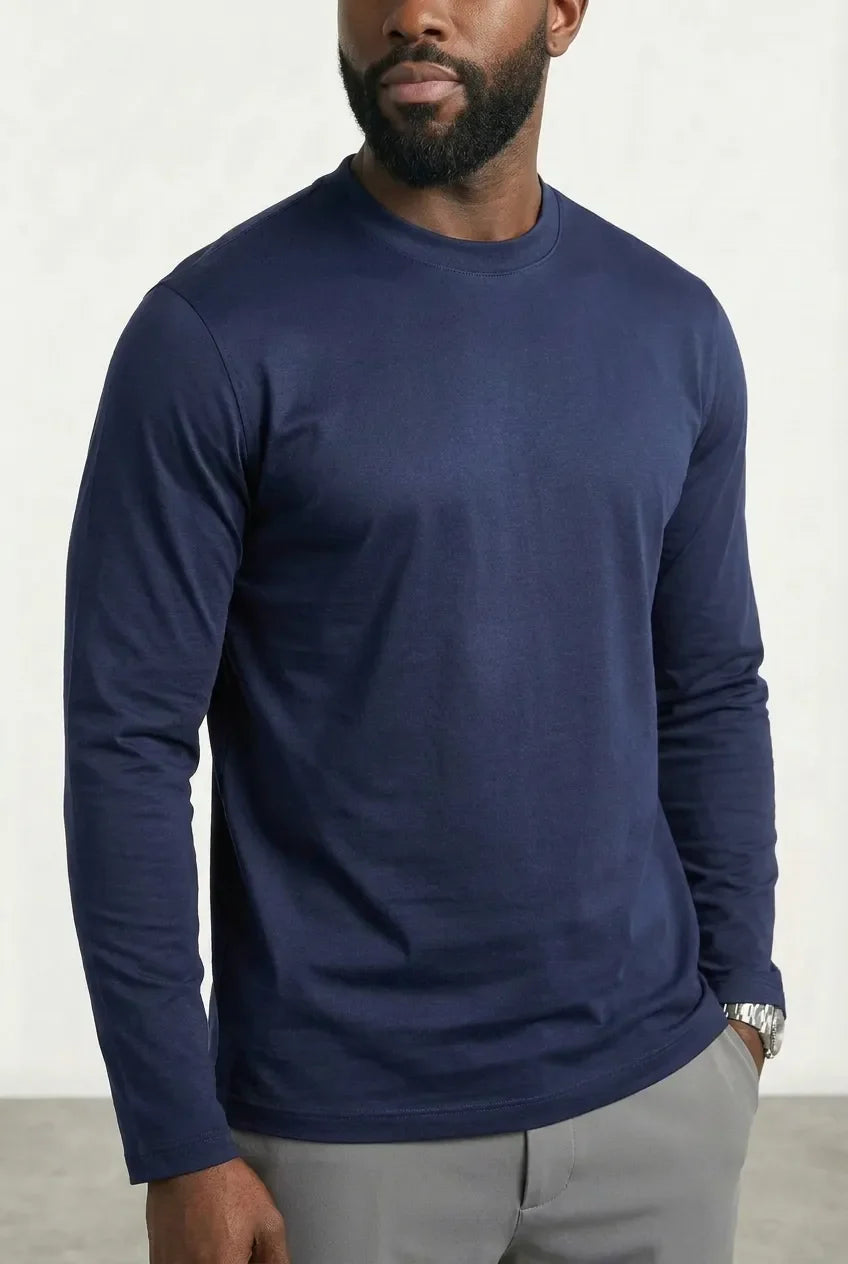 COMOCLO Shirt ML Luxe Bleu Marine — Vêtement homme luxe Bleu | comoclo.com