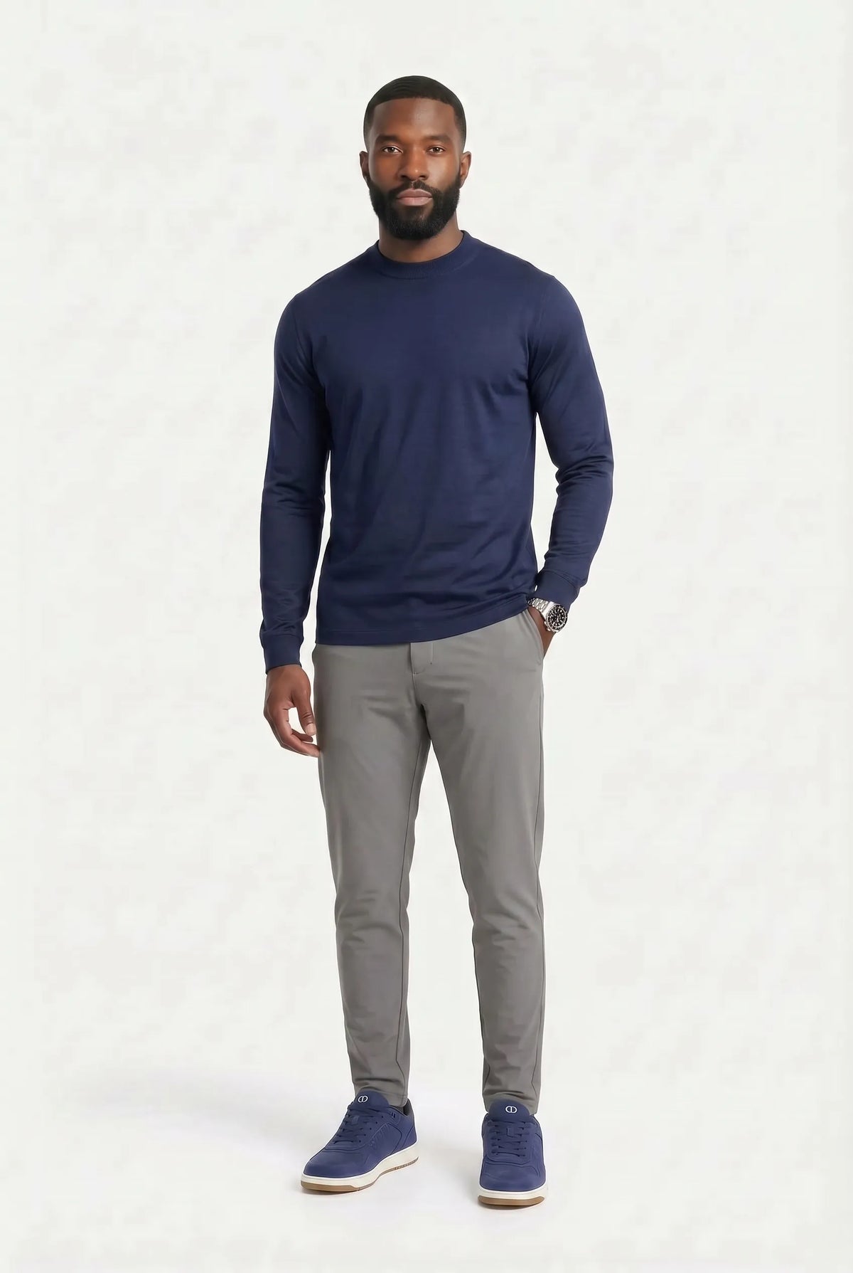 COMOCLO Shirt ML Luxe Bleu Marine — Vêtement homme luxe Bleu | comoclo.com