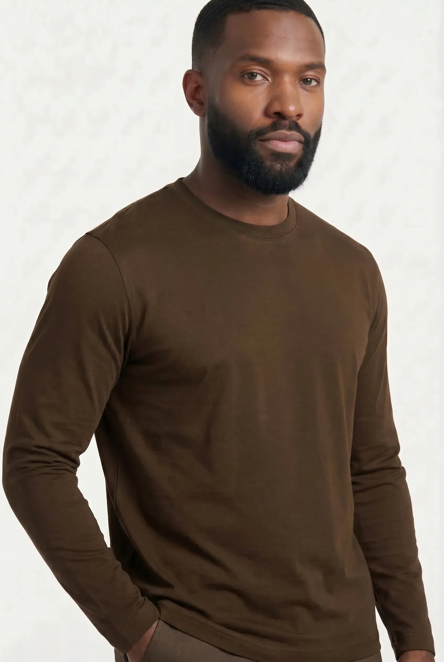 COMOCLO Shirt ML Luxe Cognac — Vêtement homme luxe Cognac | comoclo.com