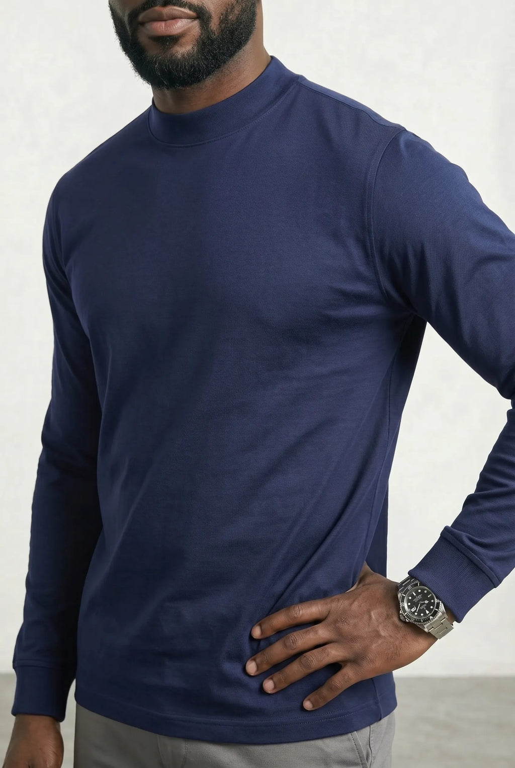 COMOCLO Shirt ML Luxe Bleu Marine — Vêtement homme luxe Bleu | comoclo.com