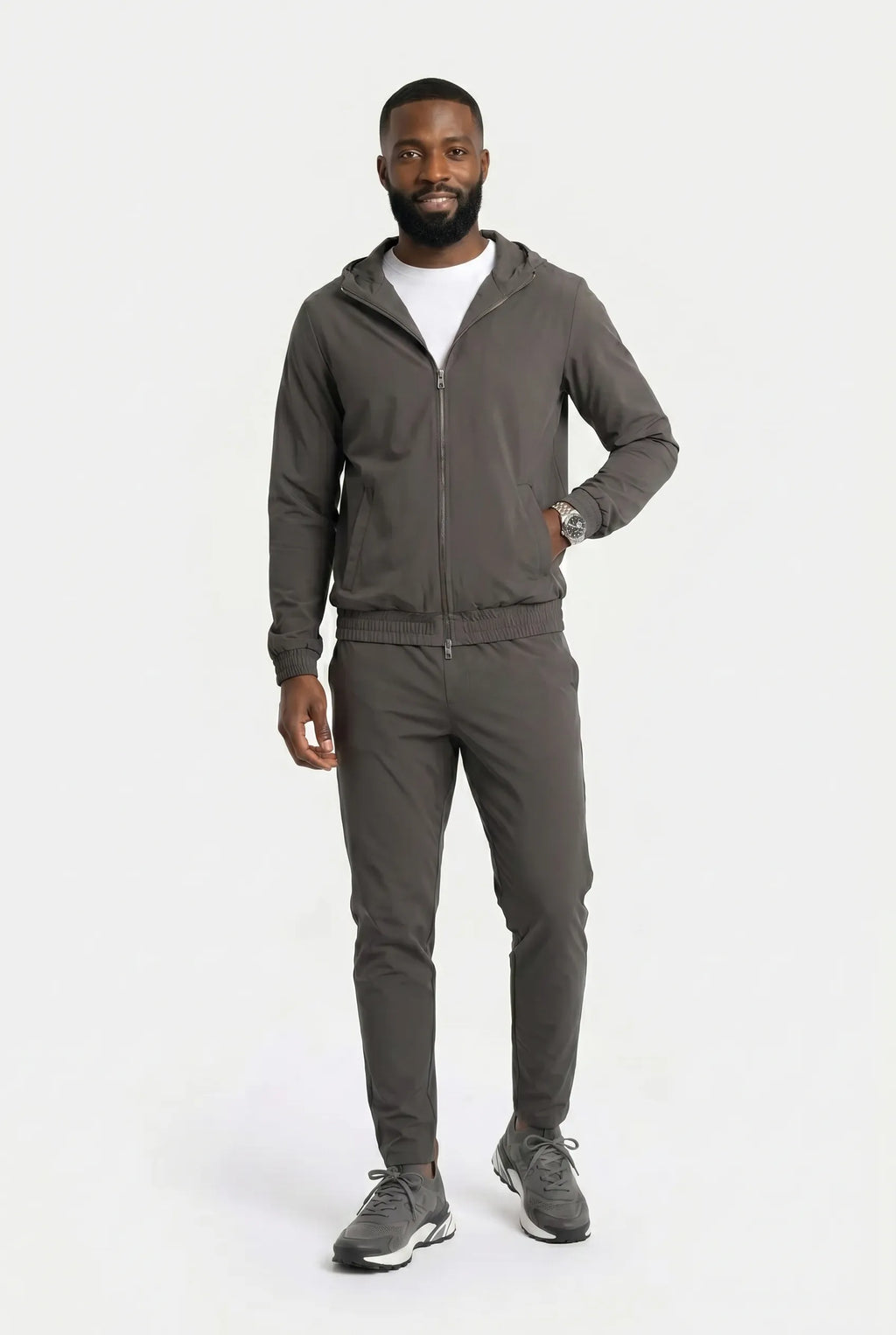 COMOCLO COMOCLO Ensemble Signature Homme Anthracite Capuche — Vêtement homme luxe Anthracite | comoclo.com
