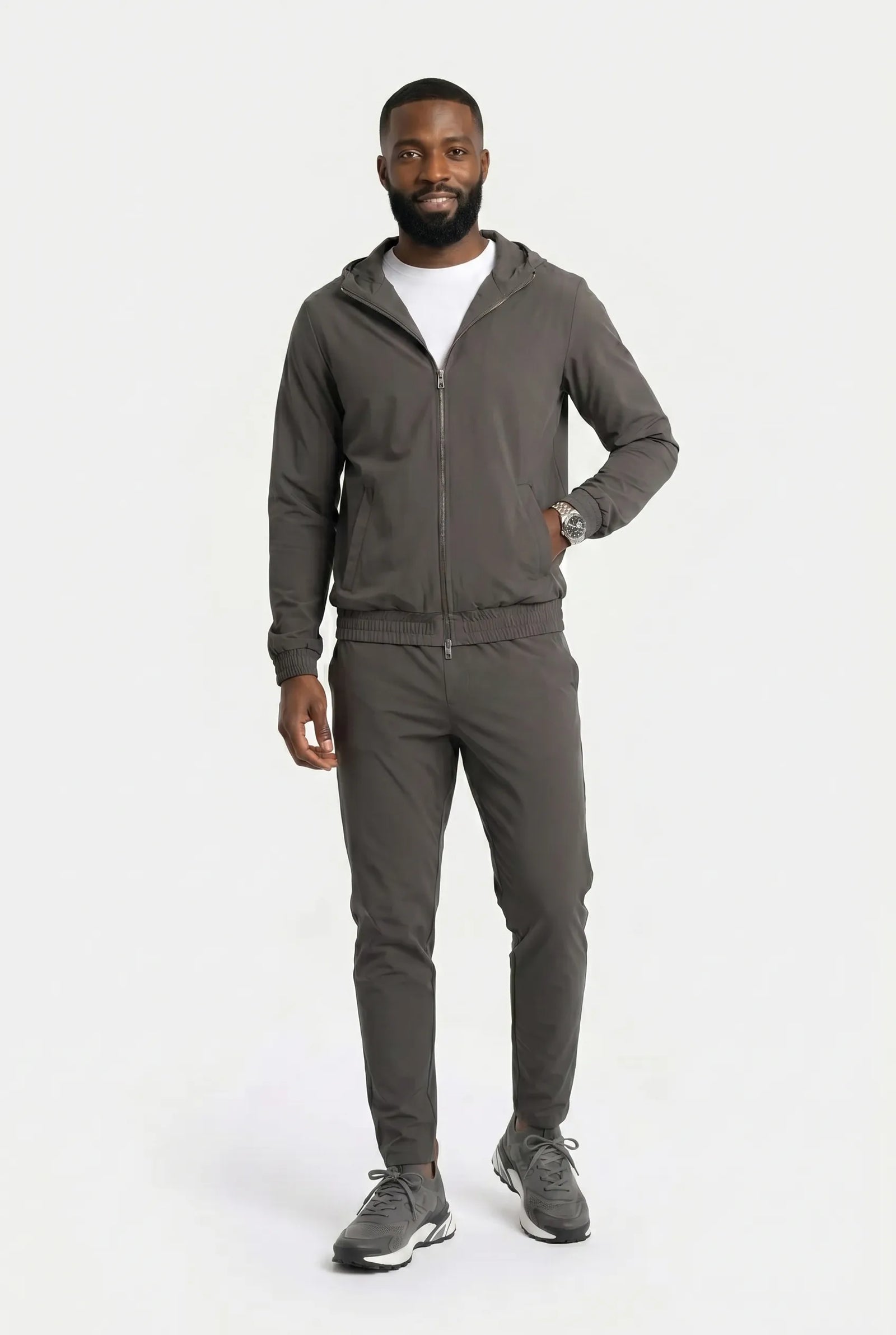 COMOCLO COMOCLO Ensemble Signature Homme Anthracite Capuche —  Anthracite | comoclo.com