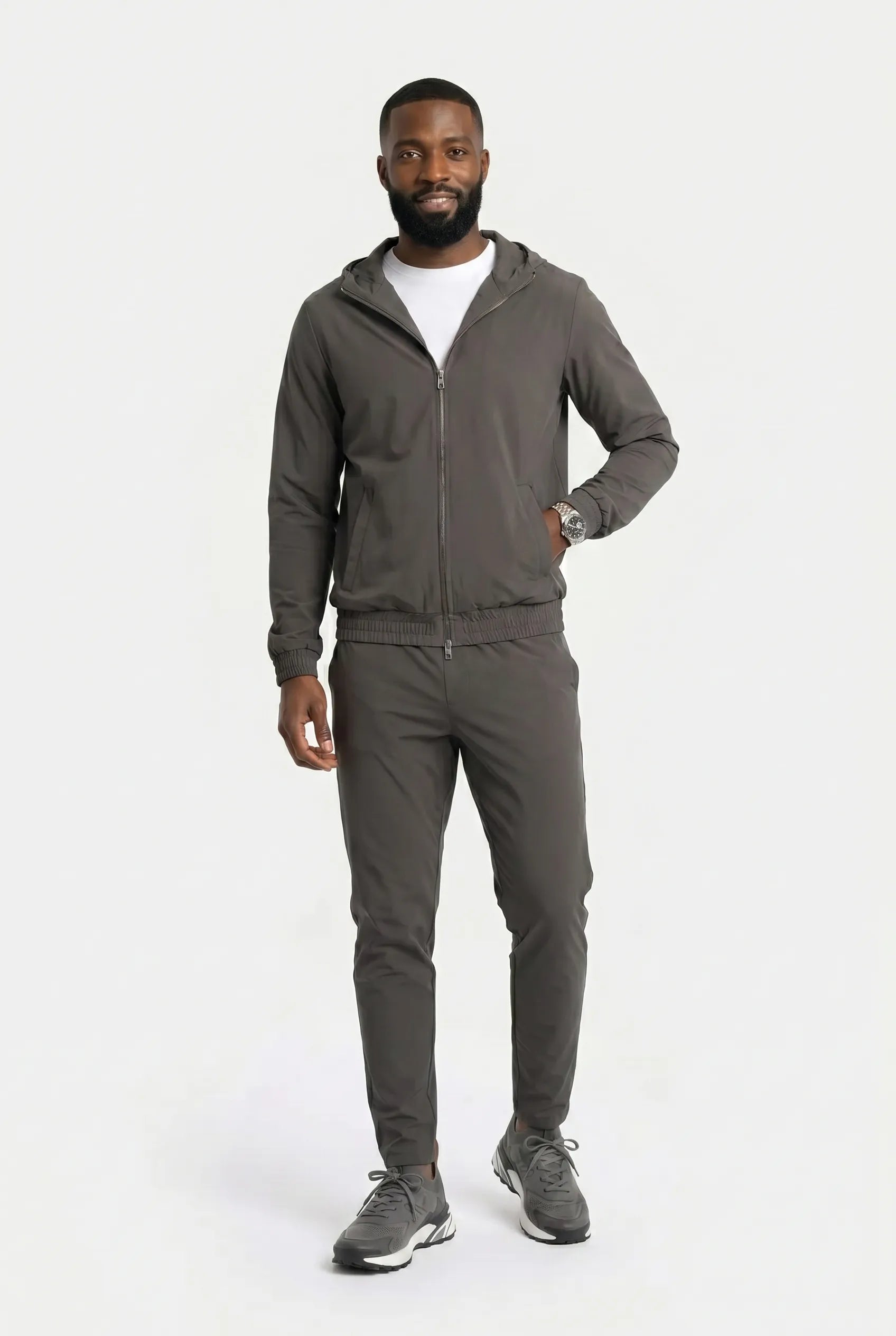 COMOCLO COMOCLO Ensemble Signature Homme Anthracite Capuche — Vêtement homme luxe Anthracite | comoclo.com